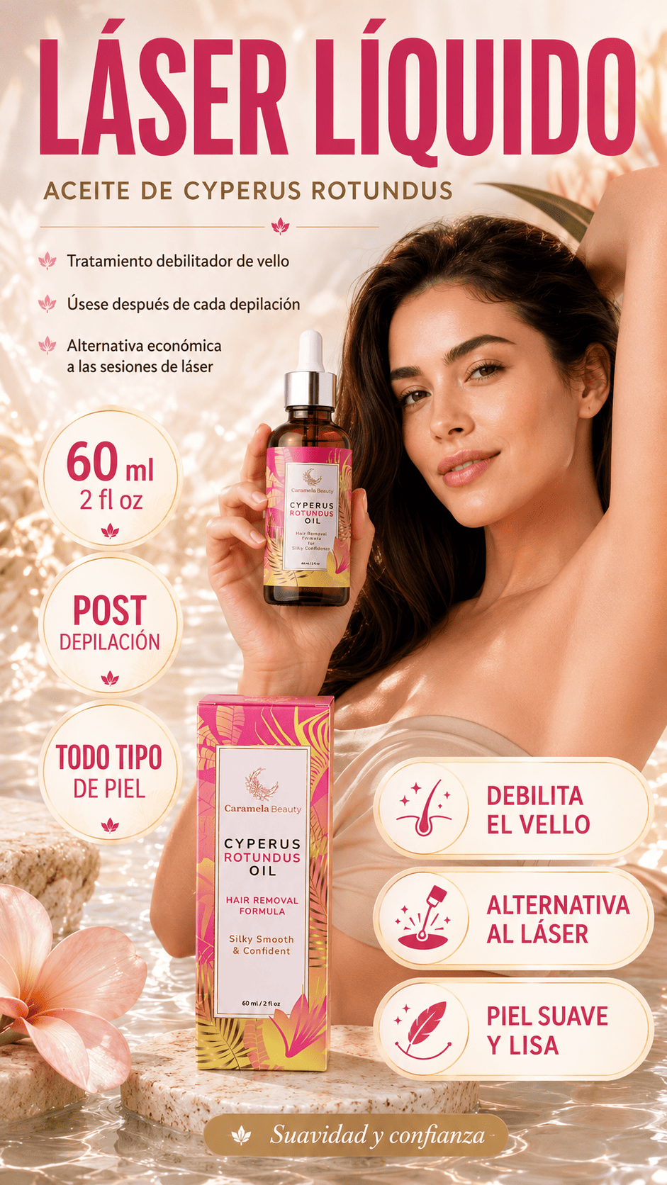 Cyperus Rotundus - Tu Láser Líquido - Aceite Depilatorio X 60ml