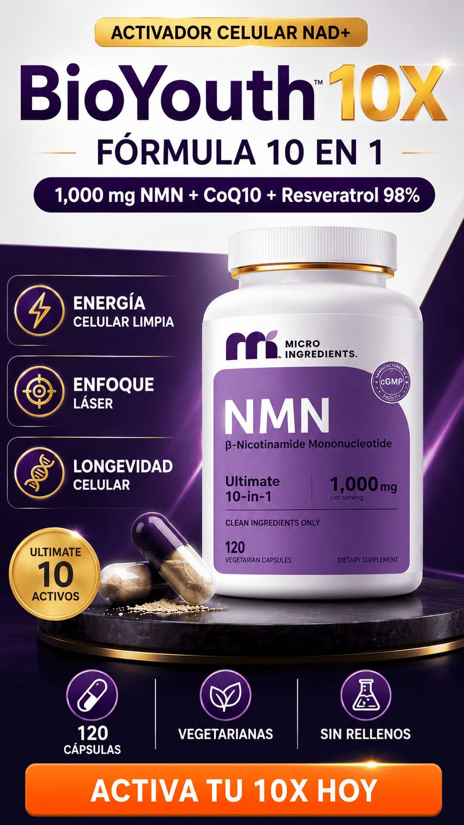 NMN Complex - Microingredients - 120 caps.